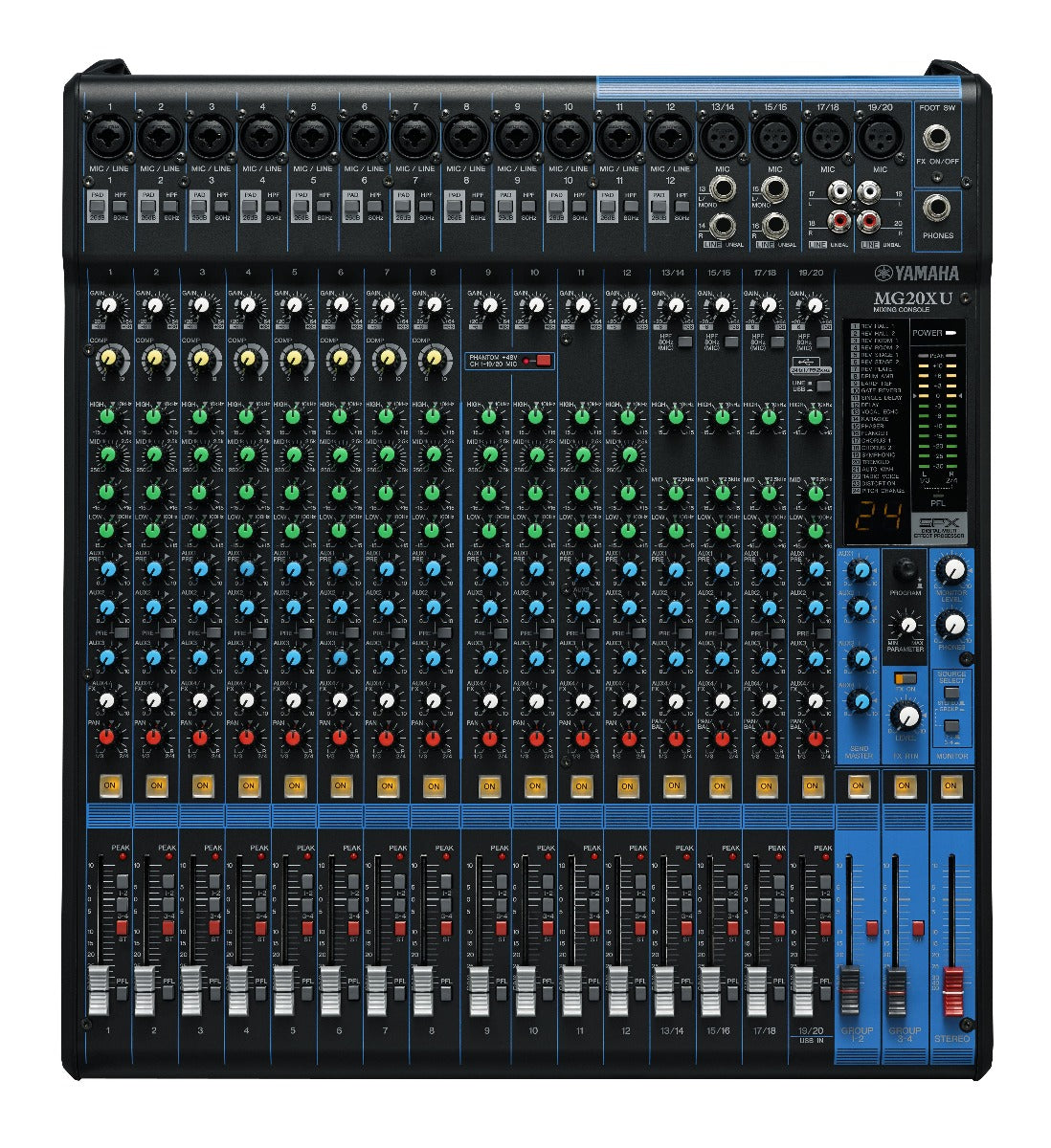 YAMAHA MG20XU D-PRE MIXER WITH EFFECTS AND USB