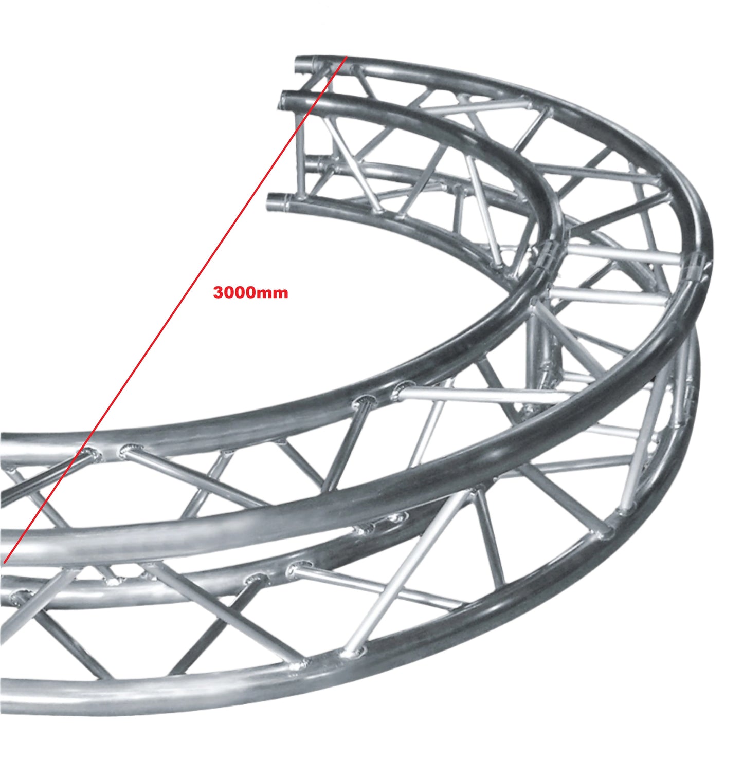 Semi circle 290mm box truss - 3m in diameter (half a circle - made out of 2 sections)