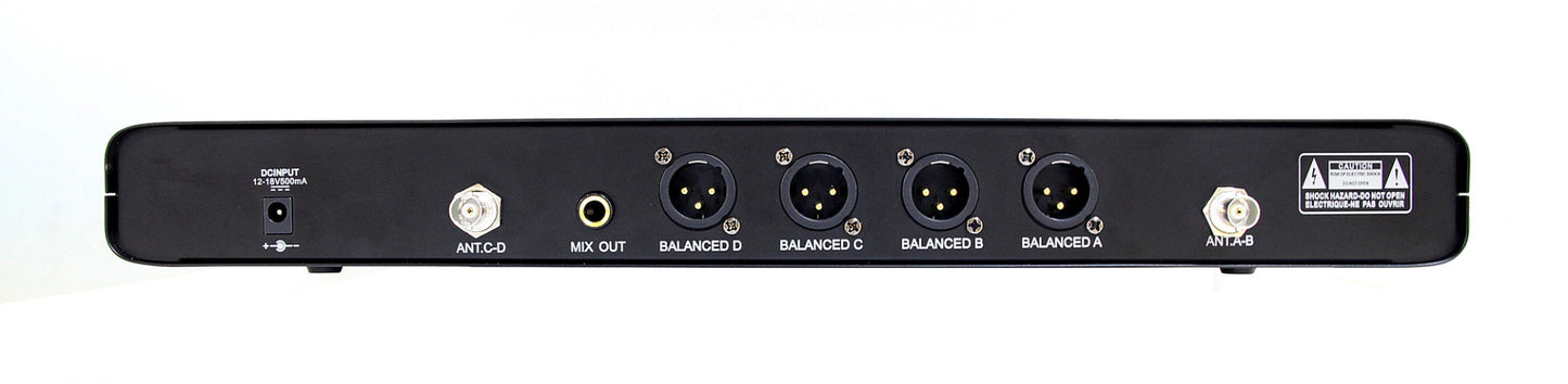 E-lektron IU-4013 Four Channel Wireless Microphone System - 4 Handheld Mics
