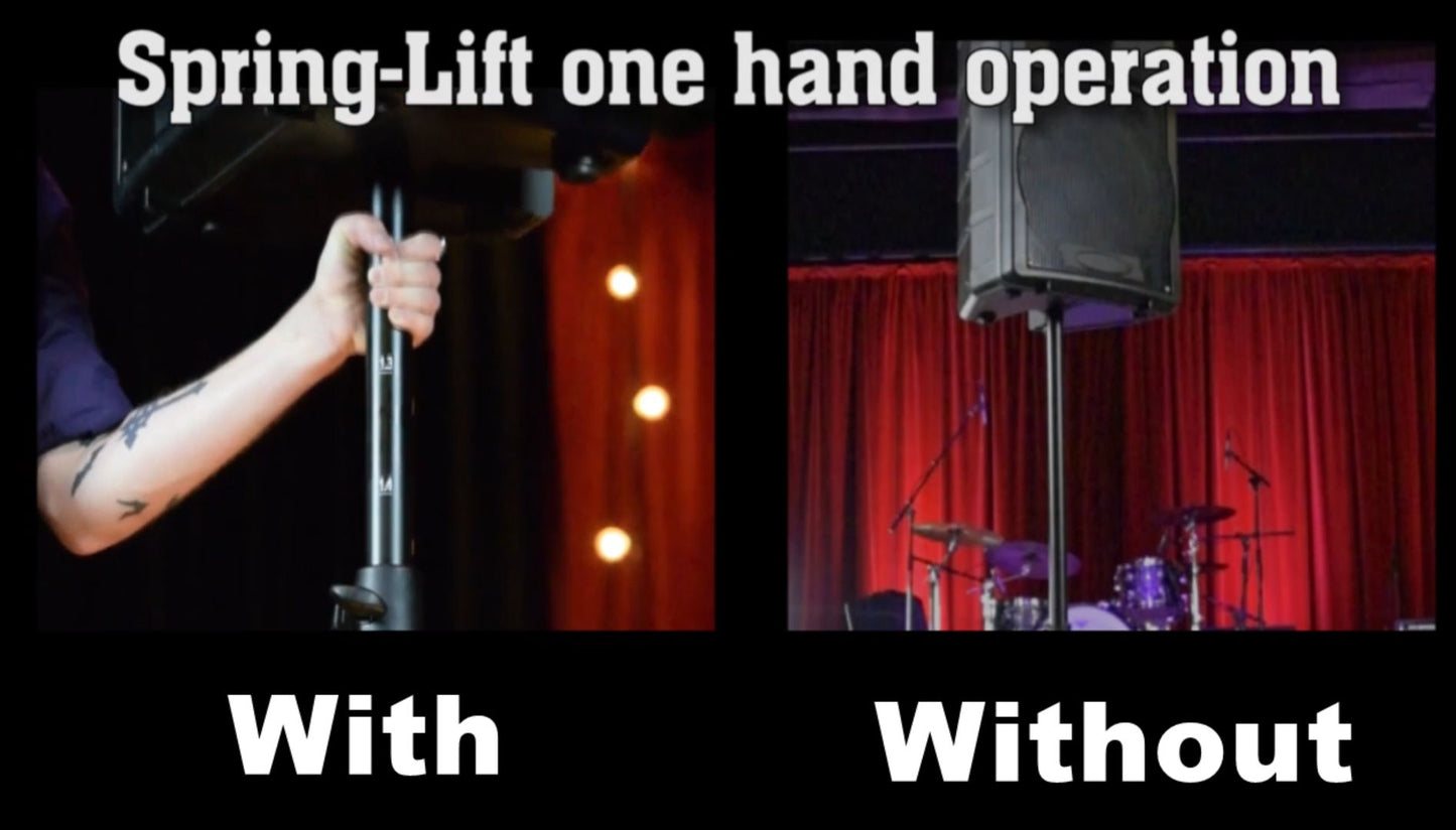 2X SOUNDKING SB309 SPEAKER STAND WITH LIFT ASSITANCE / GAS LIFT WITH CARRY BAG