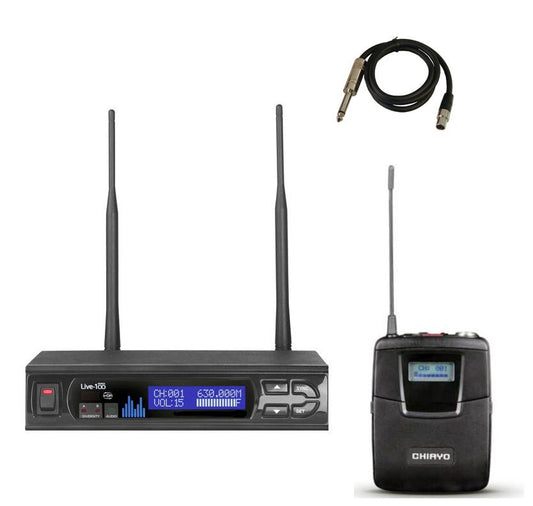 Chiayo Live100B wireless beltpack system with instrument cable