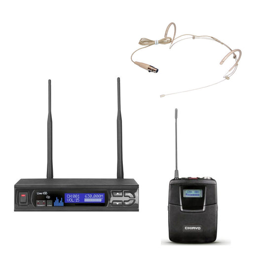 Chiayo Live100B rack mountable wireless beltpack system with slimeline headset microphone
