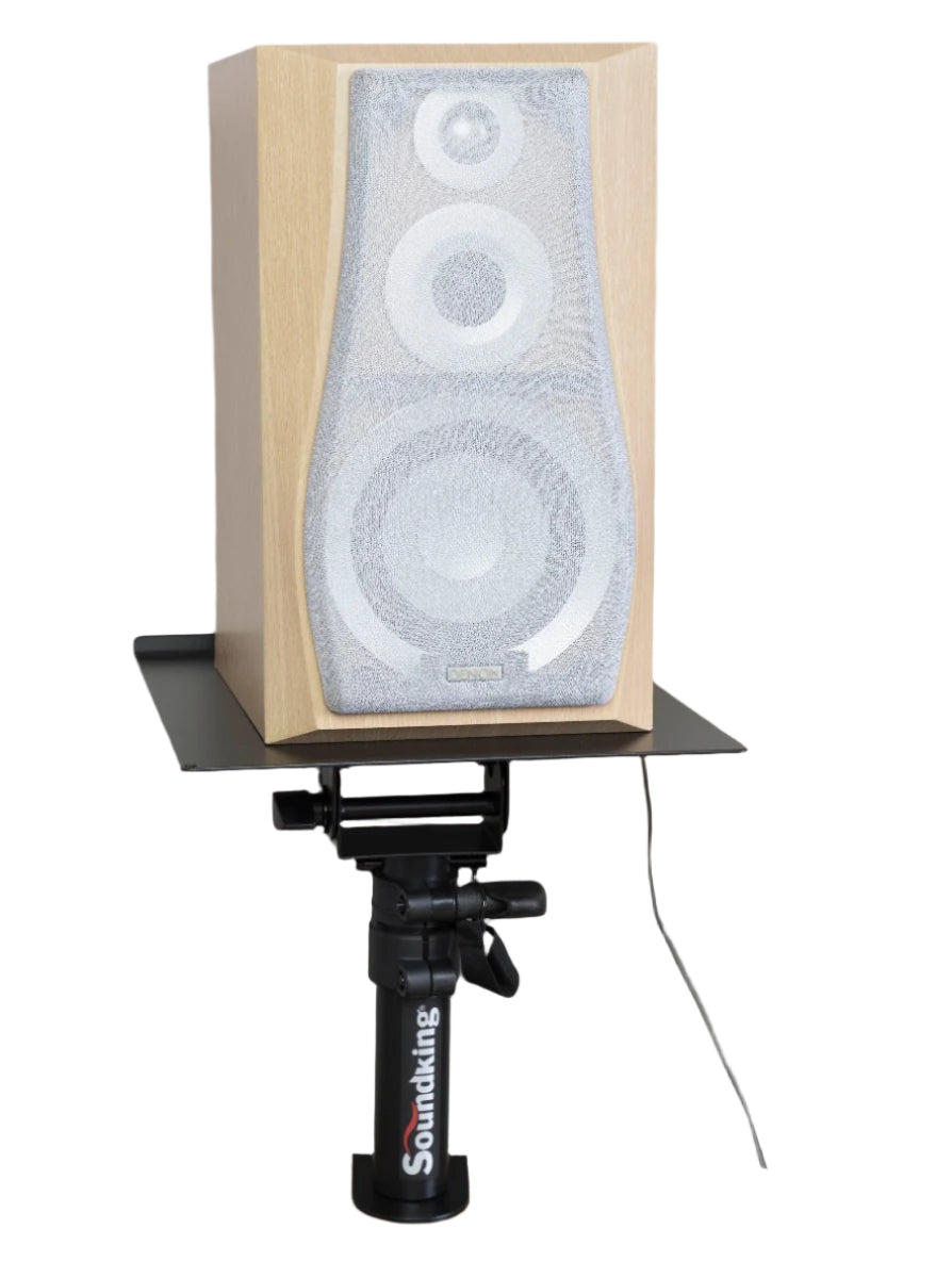 PAIR OF TABLE TOP MONITOR STAND WITH TABLE CLAMP LARGE TRAY, DF147