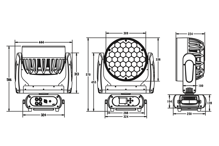 Event Lighting 37x15W LED Wash Moving Head - M37W15RGBW