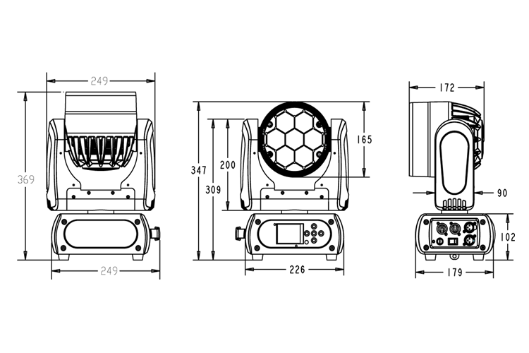 Event Lighting 7x15W LED Wash Moving Head - M7W15RGBW