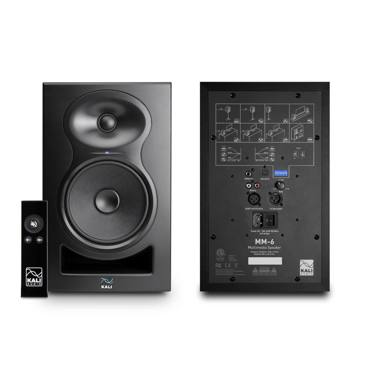 Kali Audio MM-6, Active Multimedia Speaker. 6.5" Woofer with 1" Soft Dome Tweeter w/Remote