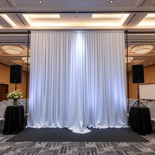 White 6m drop x 5m width velveteen drape - 200gsm