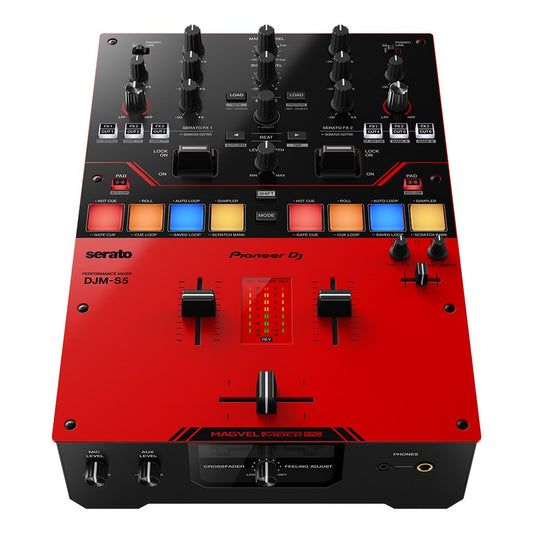 Pioneer DJ DJM-S5 Scratch-style 2-channel DJ mixer (gloss red)