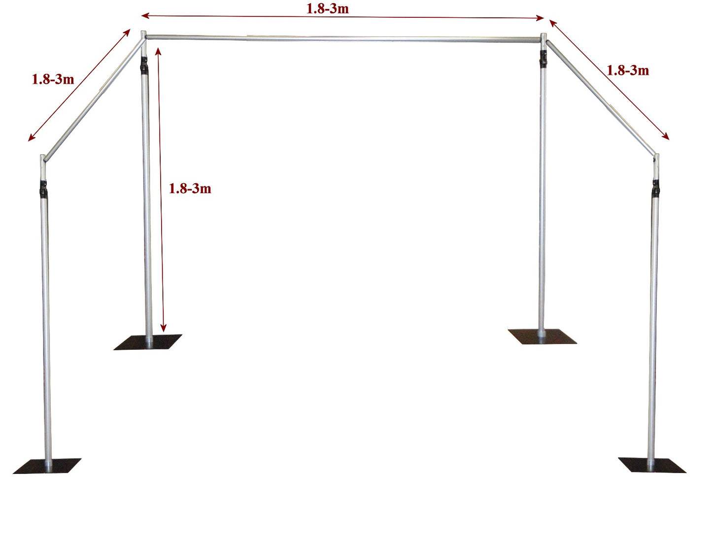3x3m Aluminium Pipe and Drape support system / Wedding Event backdrop / vocal isolation booth