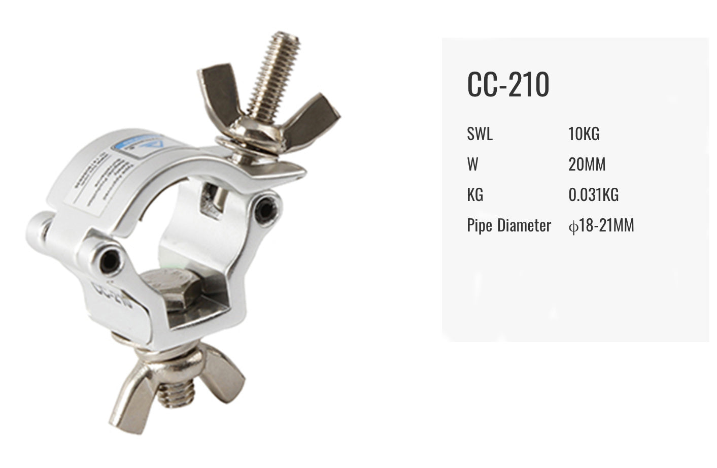Clamp - Mini coupler fits 18-21mm Truss webbing / tubing / pipe TUV Load rated 10kg