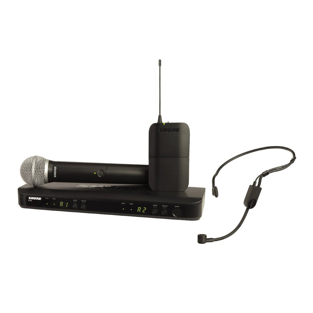 SHURE BLX1288/31 WIRELESS DUAL MIC SYSTEM, HEADSET AND HANDHELD