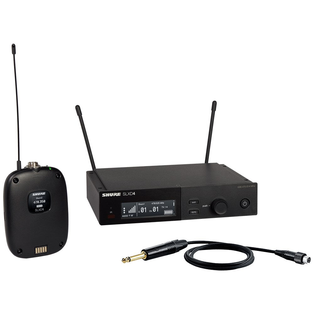 Shure SLX-D System with SLXD1 Transmitter, WA305 Cable and and SLXD4 Digital Wireless Receiver