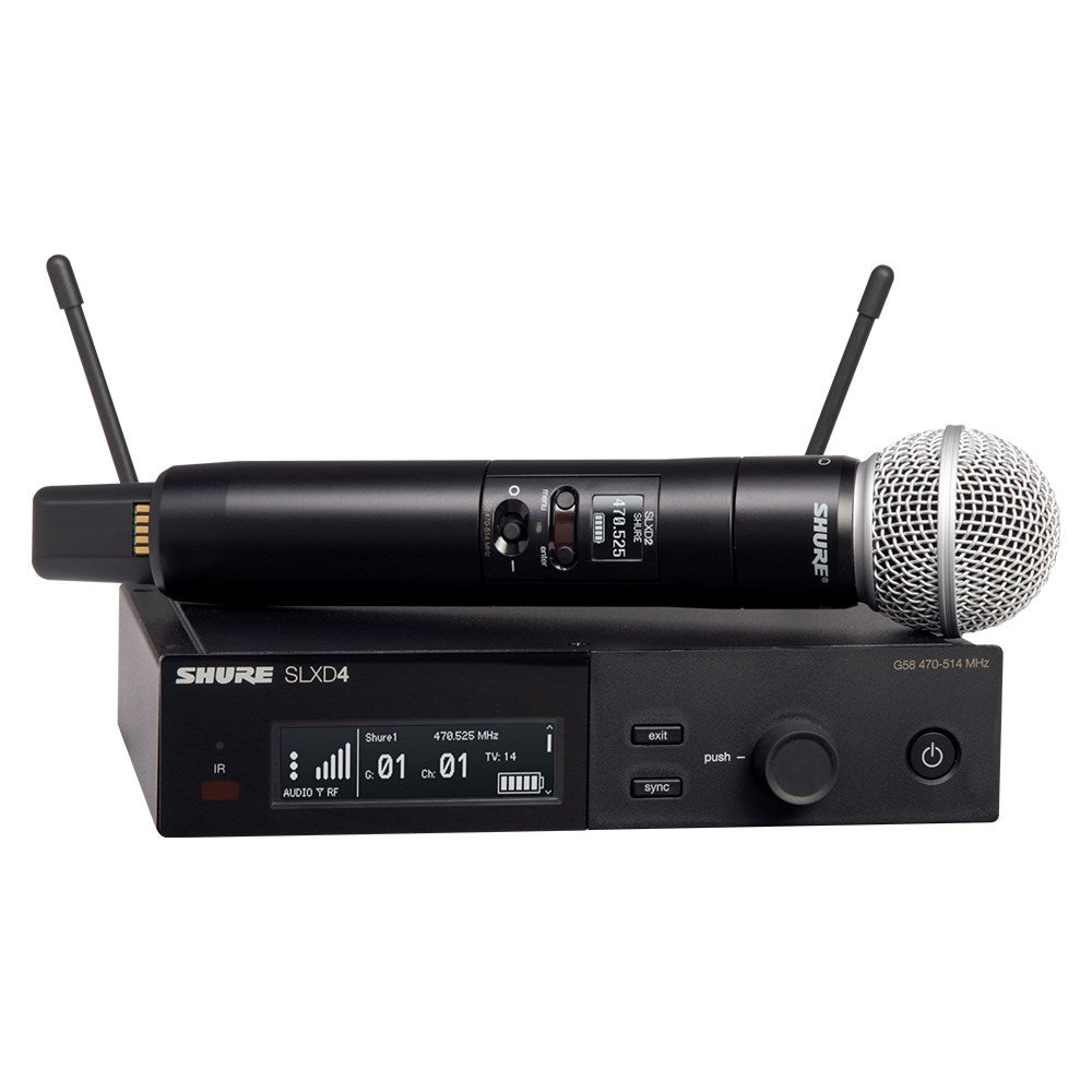 Shure SLX-D System with SLXD2/SM58® Handheld Transmitter and SLXD4 Digital Wireless Receiver