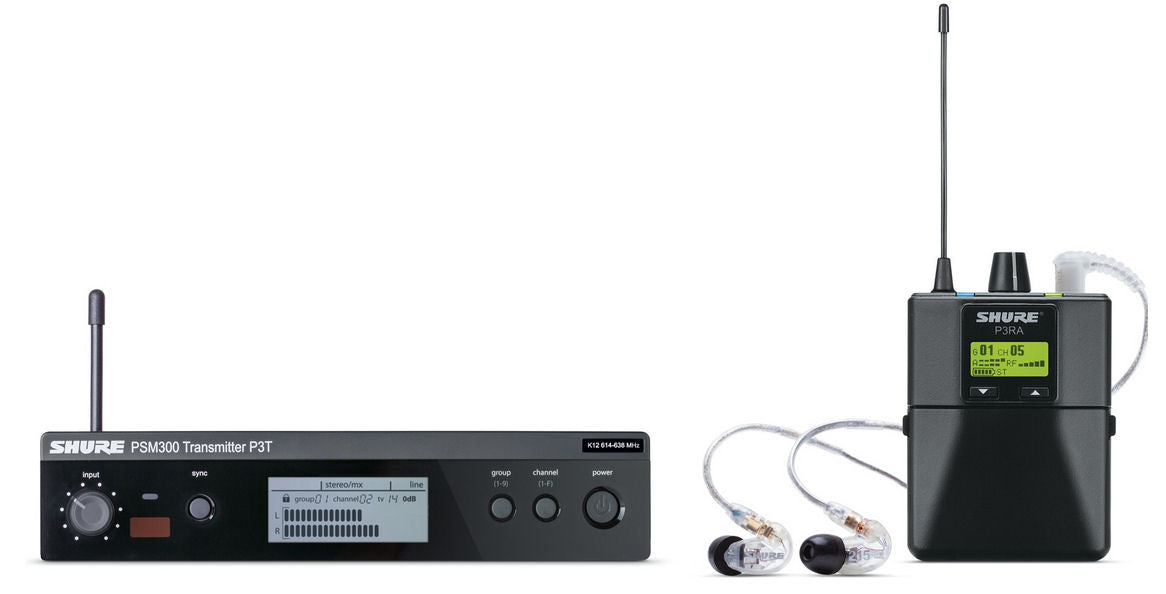 SHURE PSM300 P3TRA215CL WIRELESS IN-EAR PERSONAL MONITOR SYSTEM C/W SE215 EARPHONES