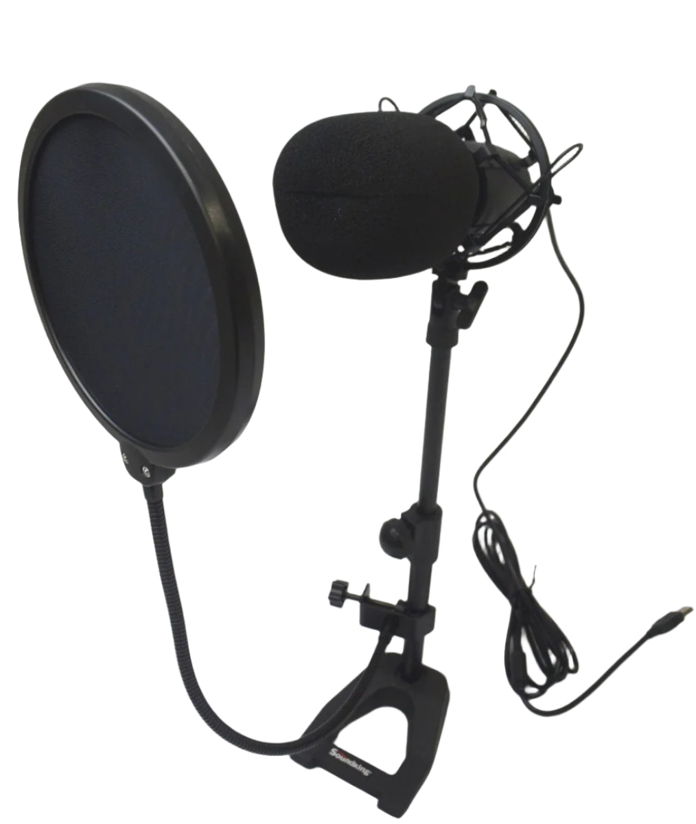 SOUNDKING CMS1 USB condenser microphone with shock mount pop filter and table top stand
