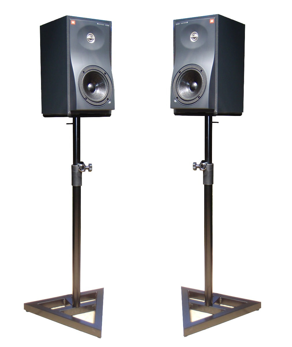 2X SOUNDKING DB039B STEEL STUDIO MONITOR STANDS + ISOLATION PADS