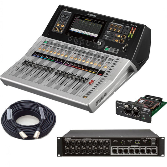 YAMAHA TF1 digital mixer BUNDLE WITH NY64-D DIGITAL INTERFACE CARD, TIO1608-D I/O RACK AND CAT6 CABLE