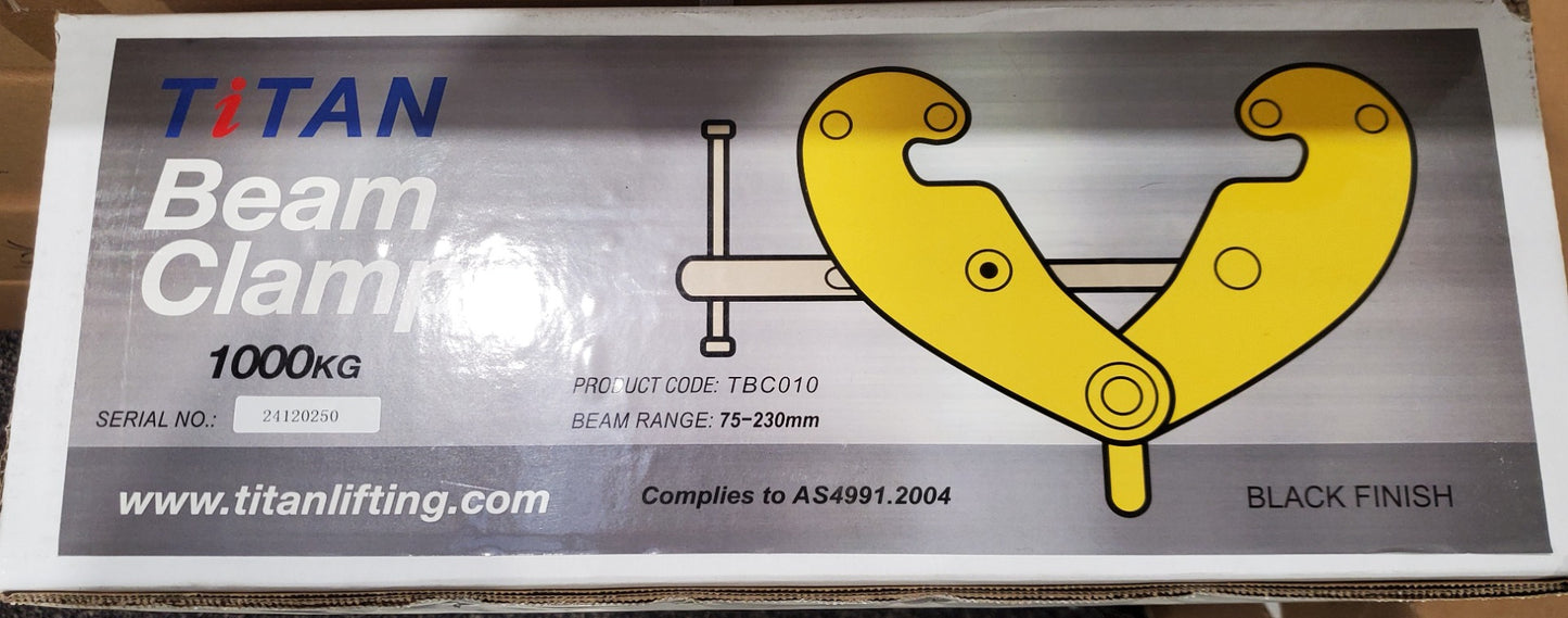 Black girder clamp Titan 1T 1 tonne / I-beam anchor