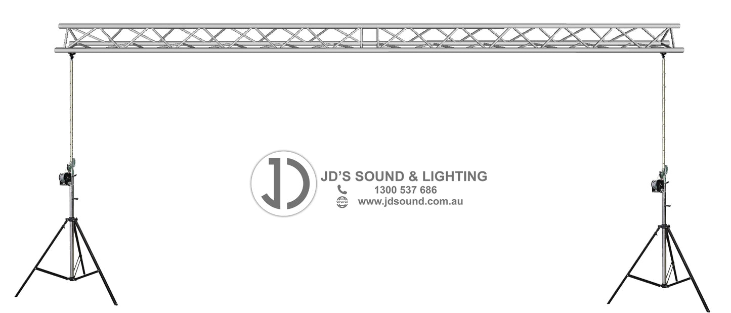 TRI Truss stand - 6m 290mm Tri truss Heavy duty winch up lighting truss
