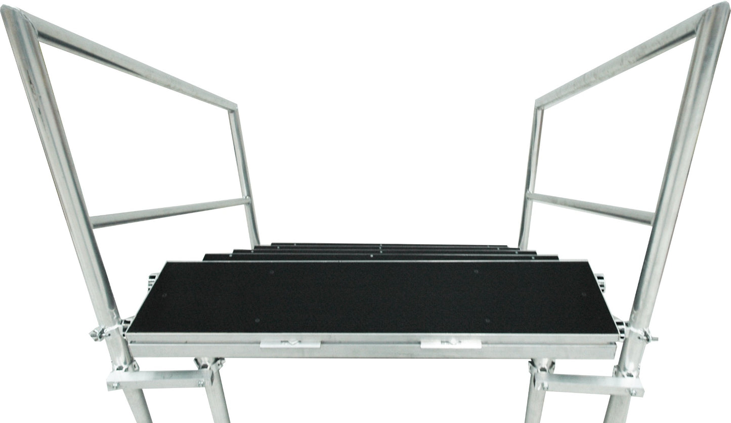4-step free standing stairs for stage 800-1000mm high with handrails