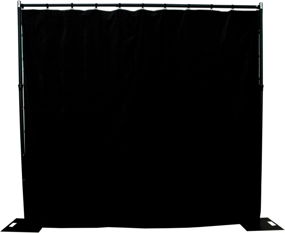 Black 4m drop x 3m width cotton velvet drape 365gsm Fire Retardant
