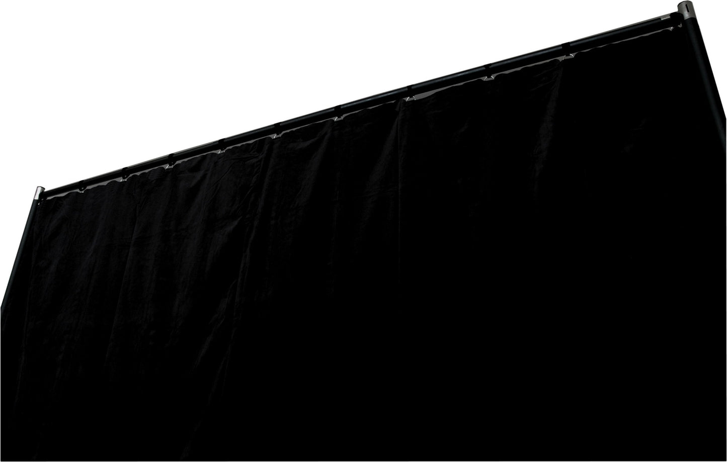 Black 4m drop x 3m width cotton velvet drape 365gsm Fire Retardant