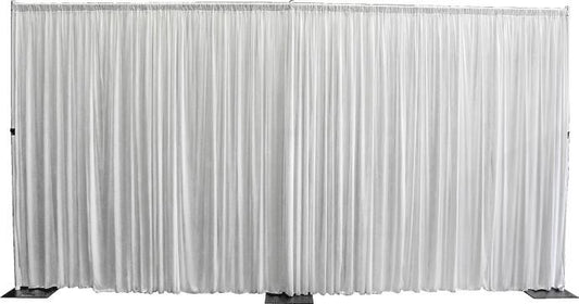 White silk drape 3m drop x 6m wide