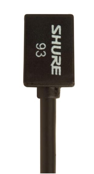 SHURE WL93 SUBMINIATURE LAVALIER MICROPHONE; BLACK WITH 1200MM CABLE