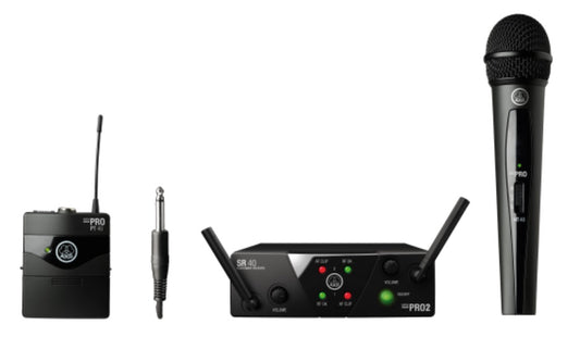AKG WMS-S40D DUAL VOCAL / INSTRUMENT MICROPHONE + BONUS SLIMLINE EARSET MIC WMS-S40DV+IA/C