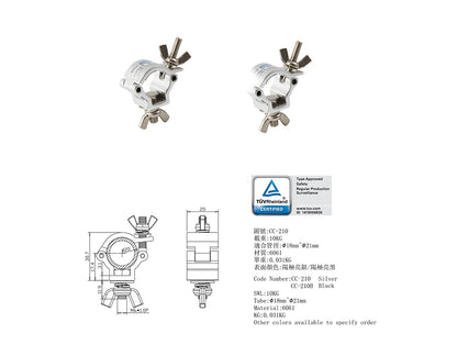Clamp - Mini coupler fits 18-21mm Truss webbing / tubing / pipe TUV Load rated 10kg