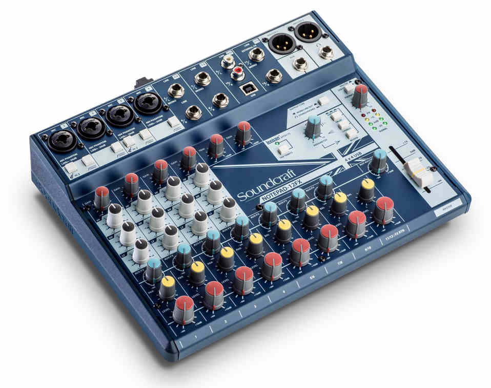 SOUNDCRAFT NOTEPAD-12FX SMALL-FORMAT ANALOG MIXING CONSOLE WITH USB I/O AND LEXICON EFFECTS