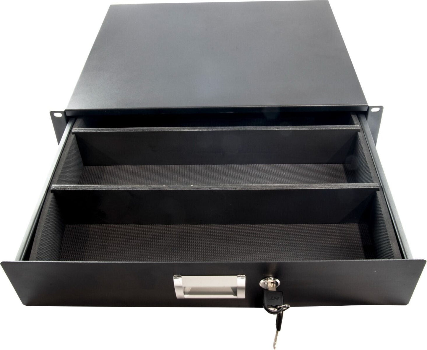 2RU 355mm  deep 19" Rack Mount Draw Equipment Cabinet Locking Lockable with removable dividers