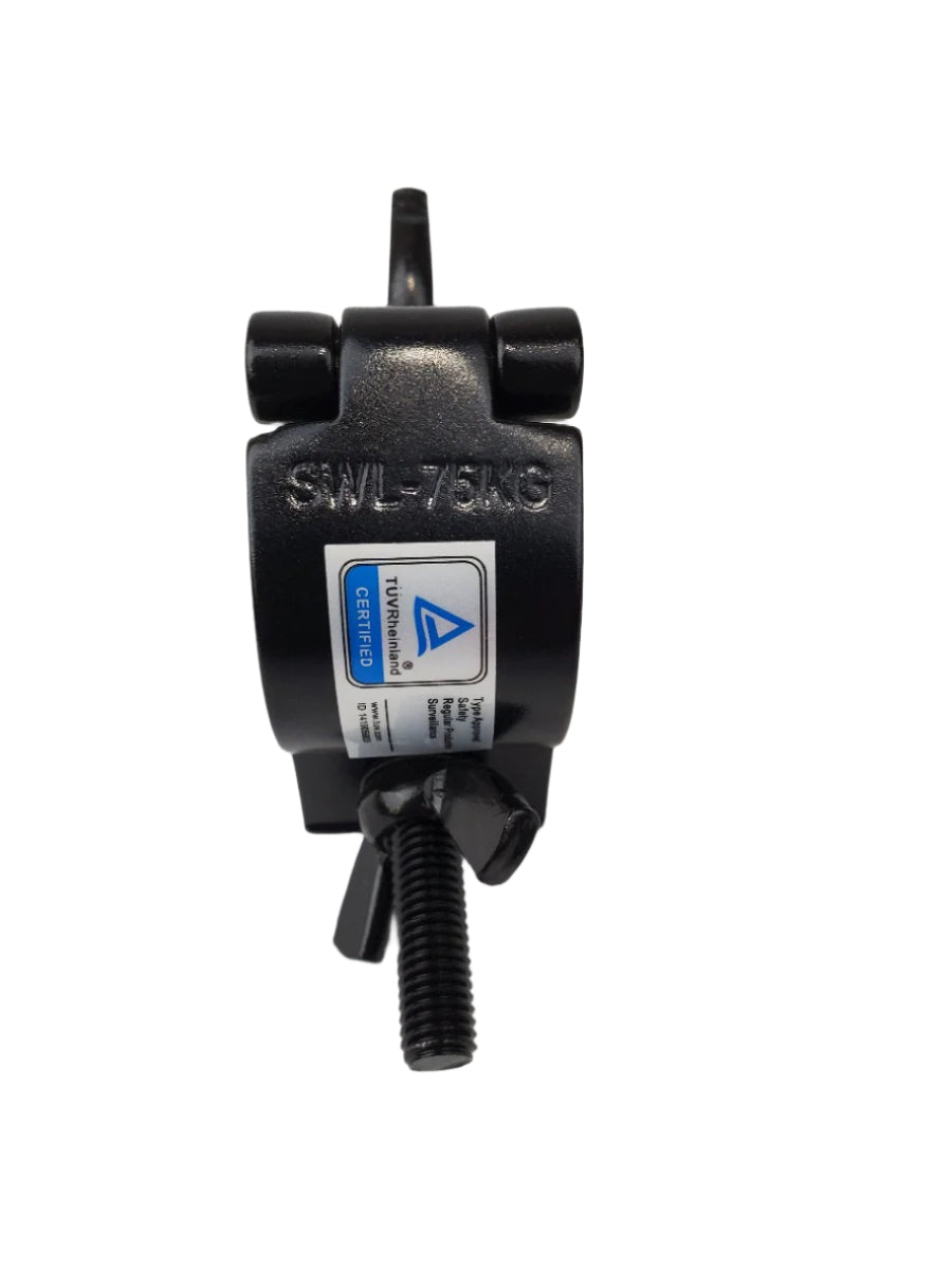 Clamp - BLACK Small coupler fits 32-35mm tubing / pipe TUV Load rated 75kg