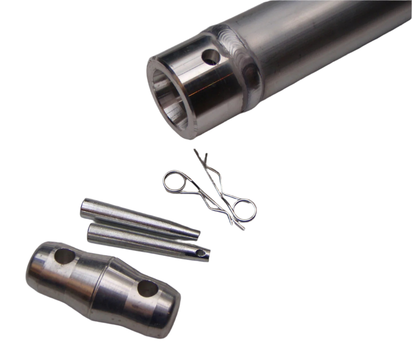 Aluminium 50mm pipe - 1m long with quick lock connector