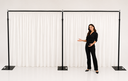 3m x 6m wide BLACK Pipe and Drape support system / Wedding Event backdrop - 3m max height