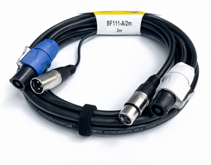 2m Powercon REAN Signal AUDIO 3pin XLR combo cable