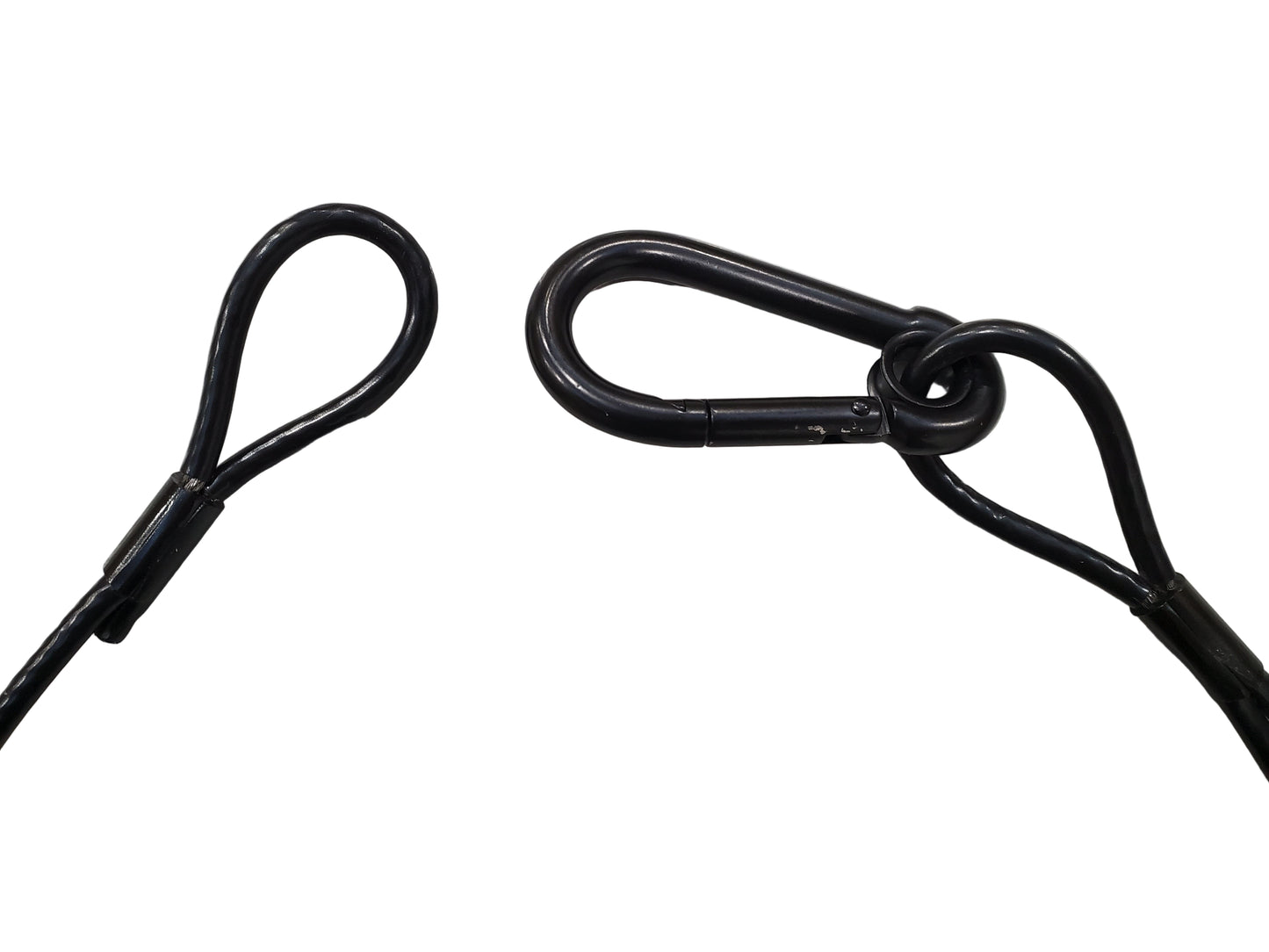 Safety Cable Black Wire 4mm x 800mm PVC coated SWL 80kg