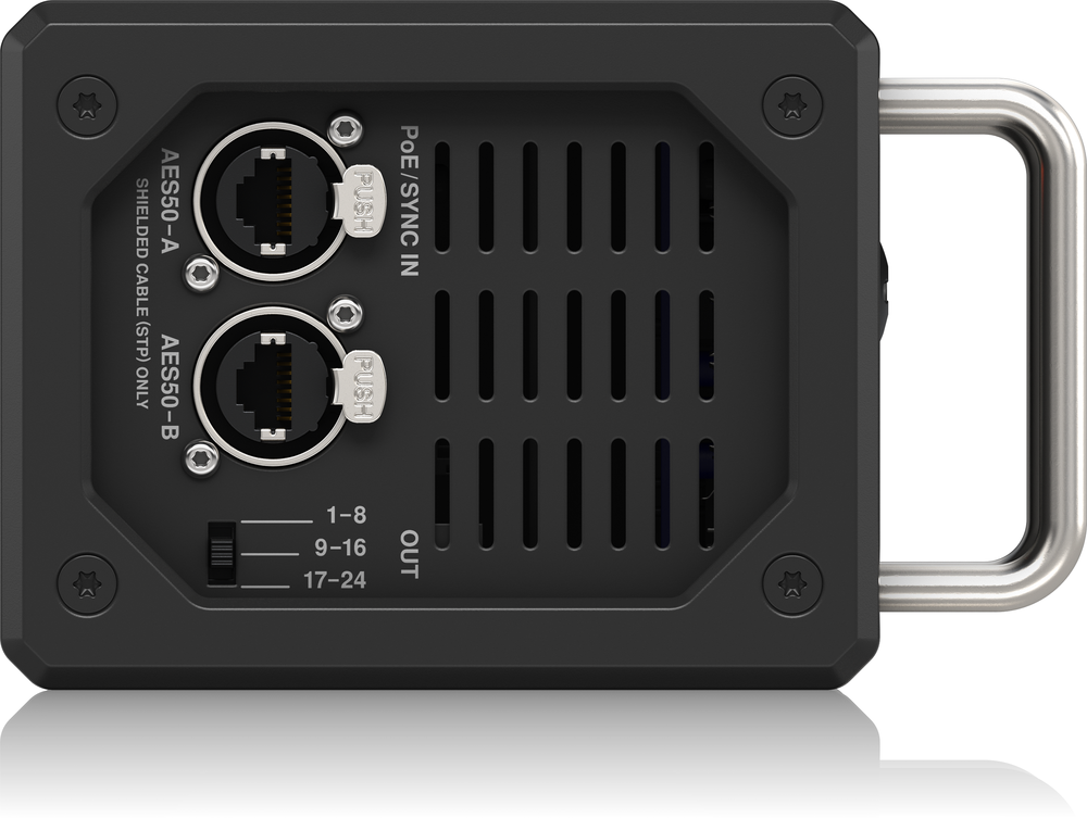 Midas DL8 AES50 side view