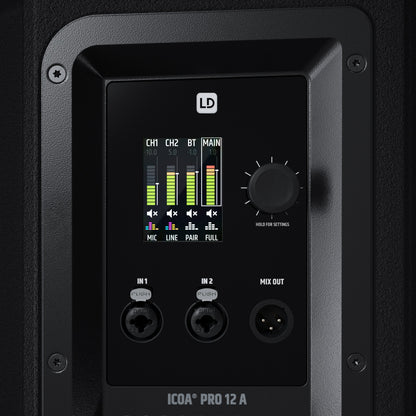 LD SYSTEMS ICOA 12A PRO 2000W 12"+3" POWERED LOUDSPEAKER BLUETOOTH & APP