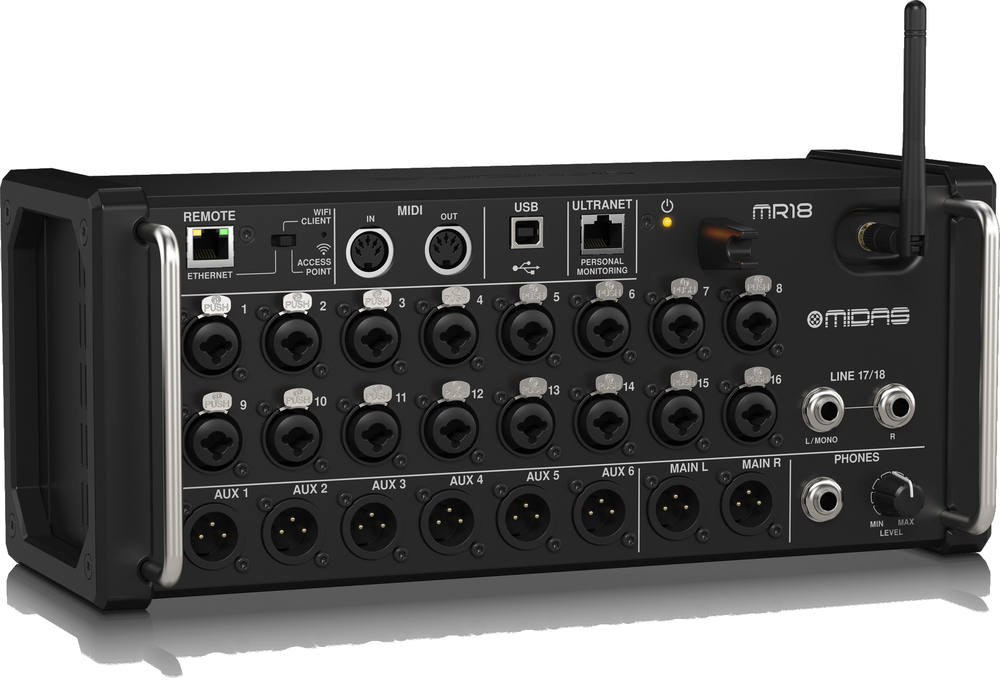 Midas MR18 angled front view