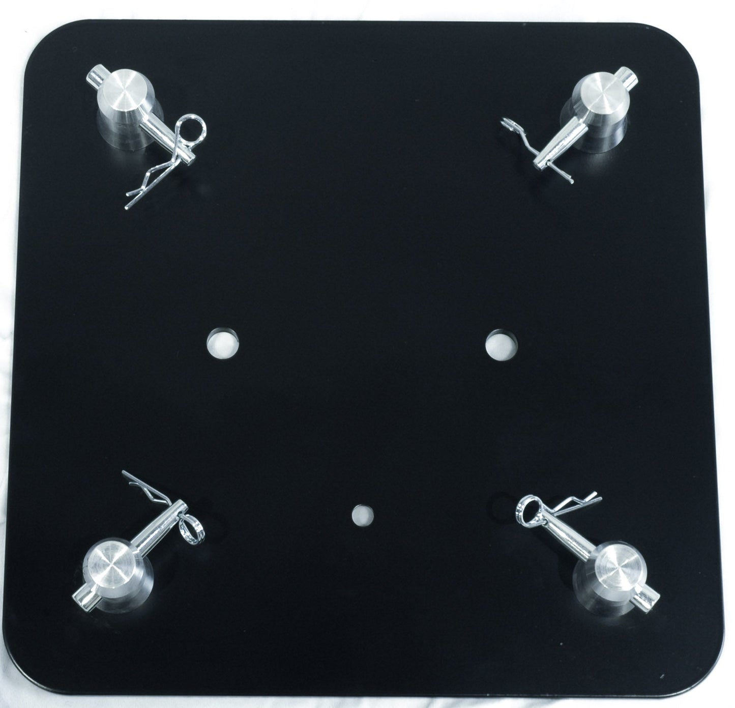 Black top / base plate 350 x 350 x 8mm plate for 290mm box truss or tri-truss