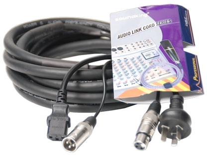 5m Signal Audio 3pin XLR / IEC Power Mains Cable
