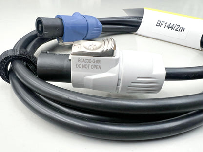 2m PowerCON REAN [blue] to PowerCON  [grey] Link Cable. 0.5 x 3-core cable