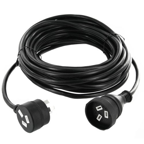 Extension Lead with Piggyback  Mains 5 Metre - Black