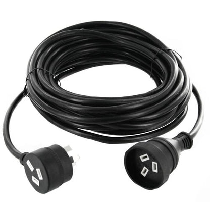 Extension Lead with Piggyback  Mains 5 Metre - Black
