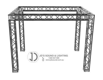 Truss stand - 3.5m high x 6m wide x4m deep four way 290mm box truss