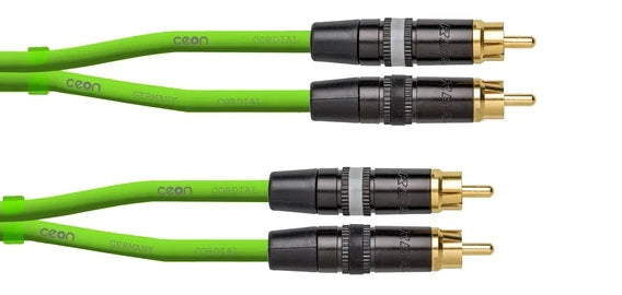 Cordial Ceon REAN 2x RCA Gold to 2x RCA Gold (0.6m-3m) *GREEN*