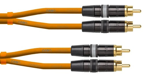 Cordial Ceon REAN 2x RCA Gold to 2x RCA Gold (0.6m-3m) *ORANGE*