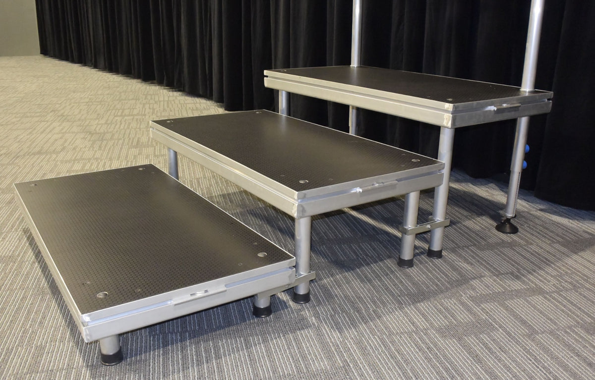 Stage Step Riser 3 level step choir riser platform - portable stage panels 60cmx 120cm ...