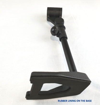 Table top microphone stand with large microphone clamp